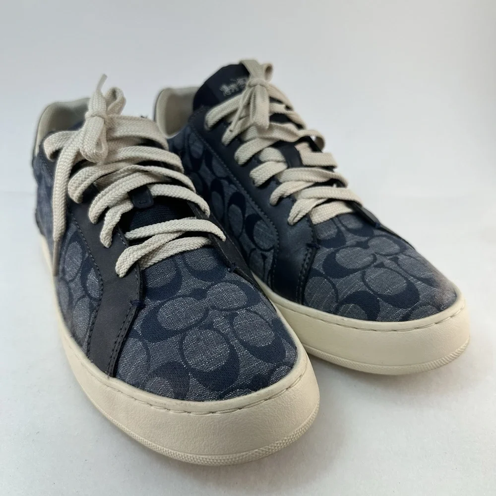 Coach Men's Clip Signature Chambray Low Top Size 11.5D CH087 Color Midnight Navy